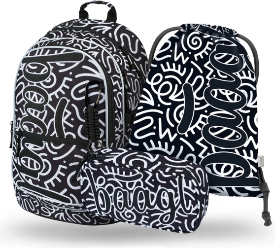 Baagl skolesæt Core Element – rygsæk, penalhus og pose