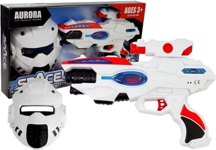 Kosmisk laserpistol med maske til børn