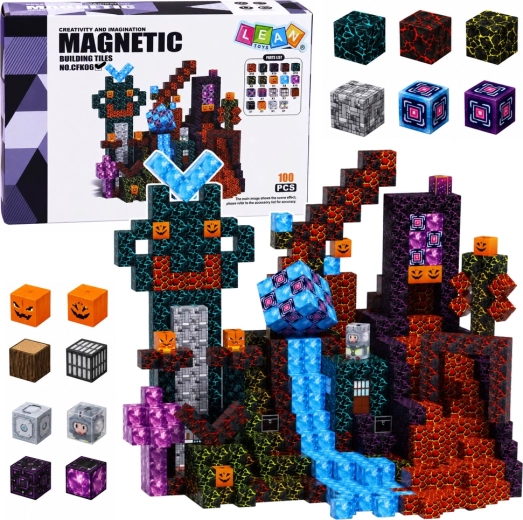 Magnetiske klodser pixel 3D mørk verden 100 dele STEM