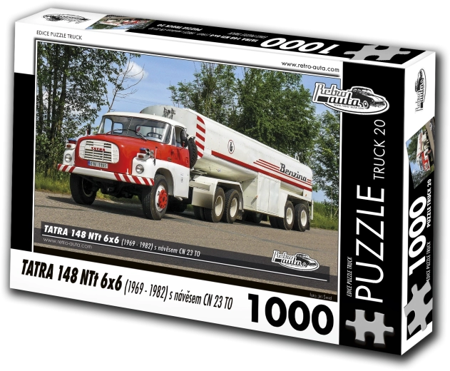Retro-biler puslespil lastbil tatra 148 ntt 6x6 med påhængsvogn – 1000 brikker