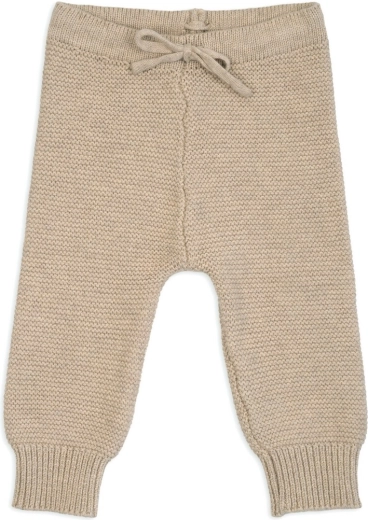 Lodger strikkede merino-bukser i beige, størrelse 56