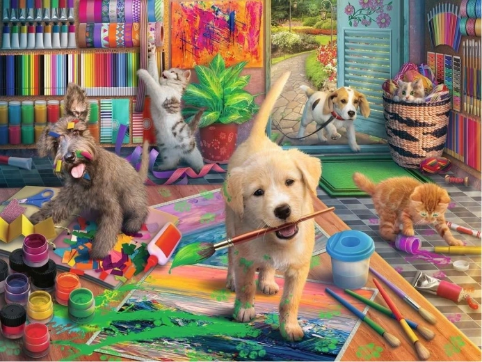Ravensburger puslespil Sweet Artists – Cute crafters 750 brikker
