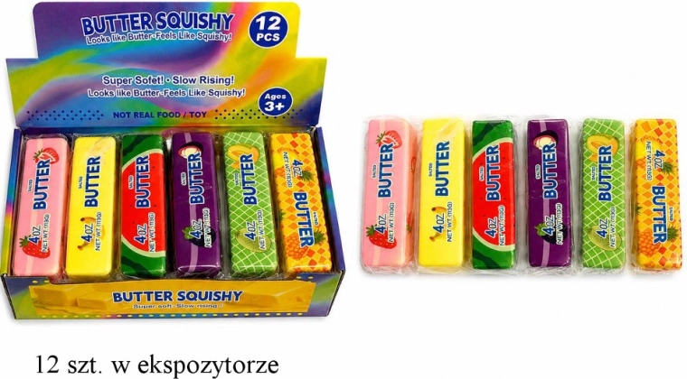 Sensorisk squishy antistress-klemmebold smør frugt - 1 stk.