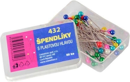 Kontornåle med rund hoved, farvemix, 50 stk