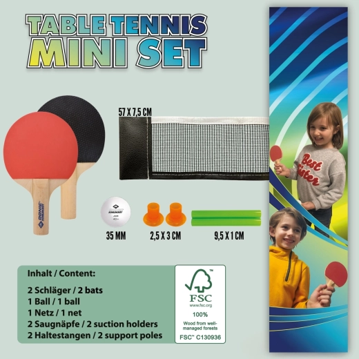 Donic-Schildkröt mini sæt til bordtennis