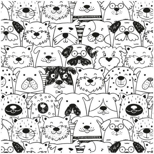 Dug til billedkunst 65 × 50 cm med PETS-motiv