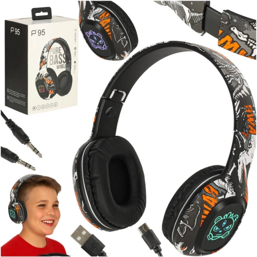 Trådløse gaming høretelefoner Bluetooth sort