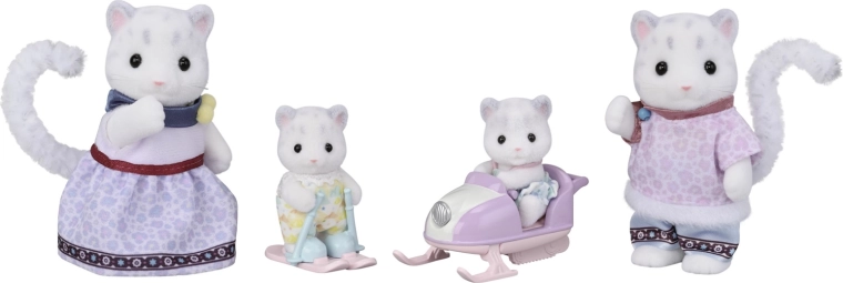 Sylvanian Families sneleopardfamilie med snescooter og ski