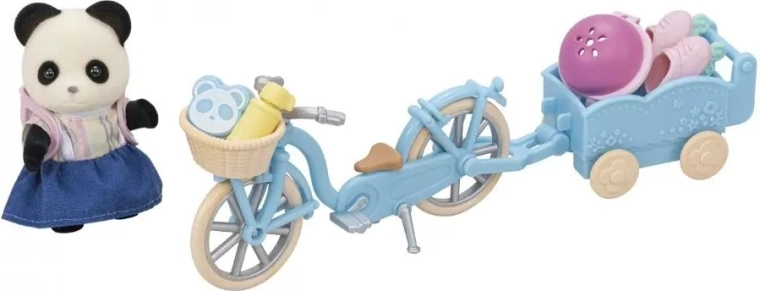 Cykel med kurv og trailer