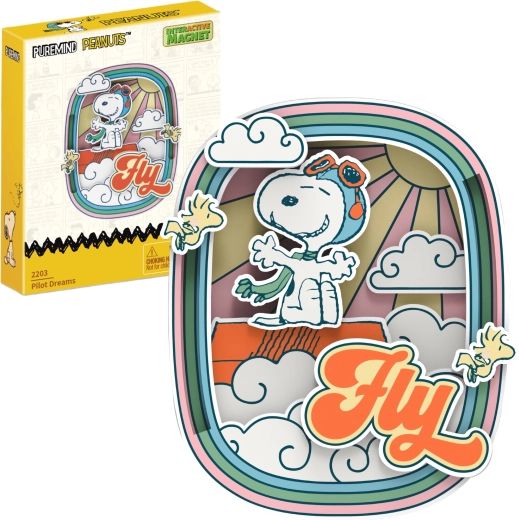 puremind magnetisk træmodel snoopy peanuts fly – 3d diy dekoration
