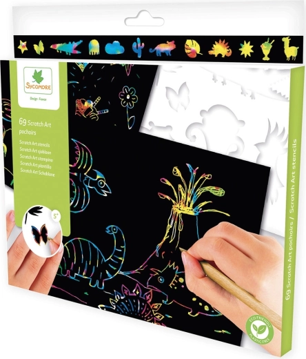 Scratch Art – skrab efter skabelon - 1 stk.