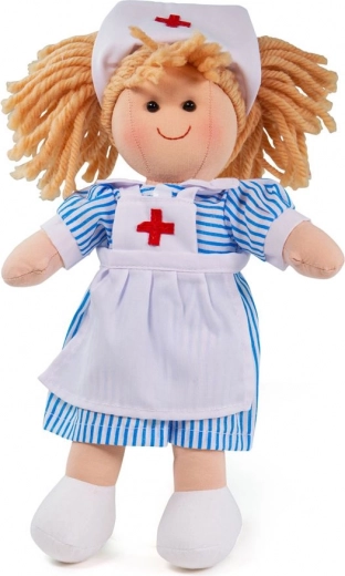 Stofdukke sygeplejersken Nancy 28 cm fra Bigjigs Toys