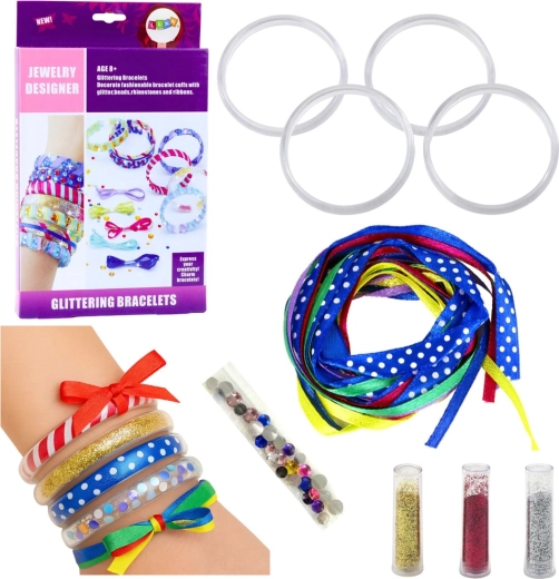 Kreativt sæt til fremstilling af glitrende armbånd