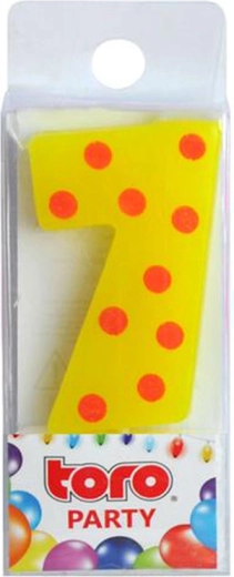 Kagelys tal 7 TORO, stiklys 4,5 cm