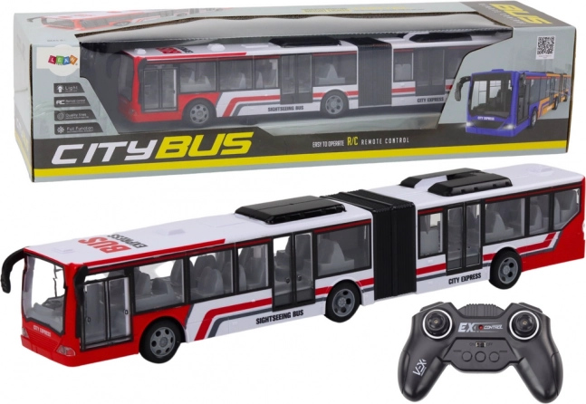 Sjov fjernbetjent bybus rød-hvid