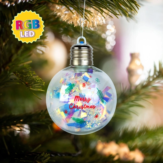 Jule-LED-kugle med RGB-belysning, 8 cm
