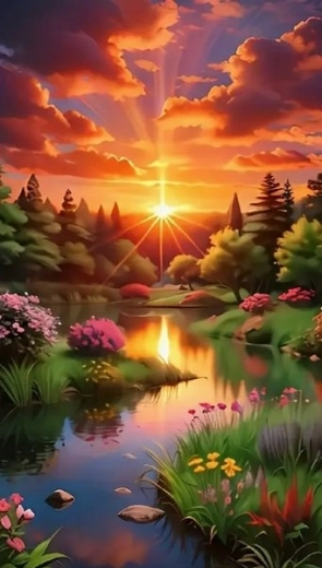 Diamantmaling solnedgang over skoven 30 × 40 cm