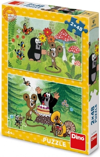 Dino puslespil Krtek – Fest 2×48 brikker