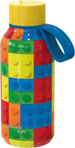 Termoflaske i rustfrit stål Quokka Kids solid color bricks med bærestrop, 330 ml