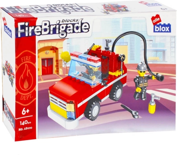 Byggesæt brandenhed – brandbil med slange og figurer
