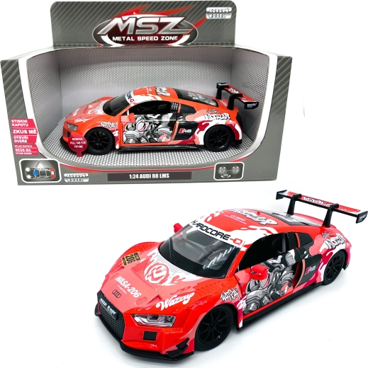 Metalmodel Audi R8 LMS med lys og lyd i målestoksforholdet 1:24