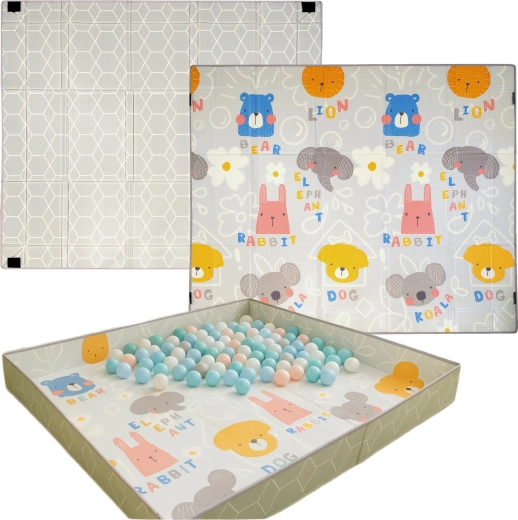 3-i-1: måtte, legeområde og boldbassin