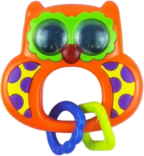 Baby Mix rangle med lyd ugle orange