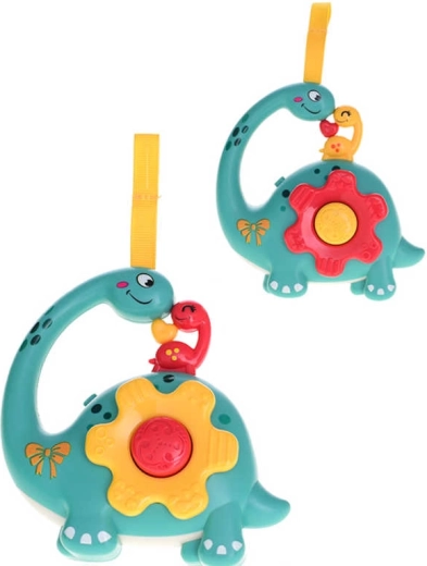 Rangle-dinosaur med lys og lyd 12 cm på batterier – 1 stk.
