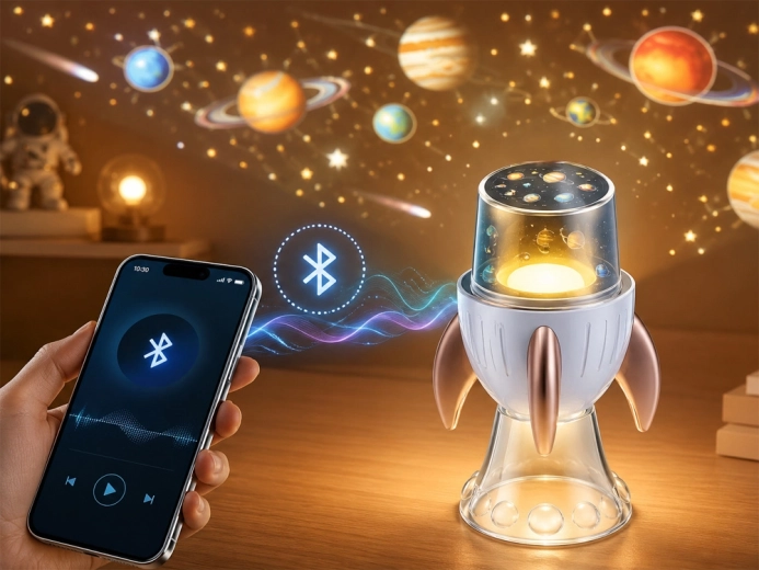 3-i-1: projektor, natlampe og Bluetooth-højttaler