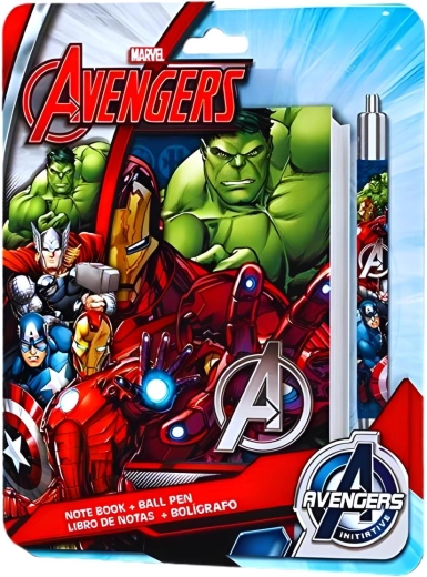 Sæt med notesbog og kuglepen Avengers