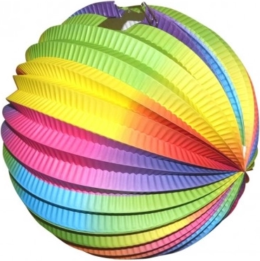 Lampion Kugle Regnbue 25 cm