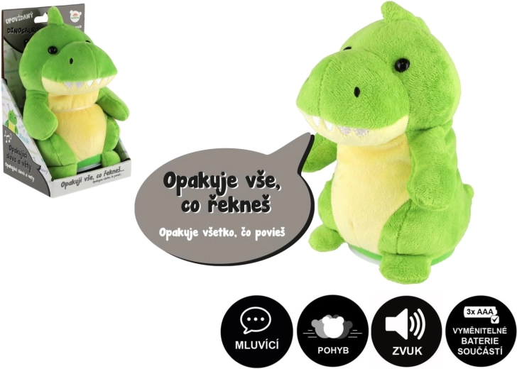 Plys-dinosauren Rex, der gentager sætninger med lyd, 18 cm
