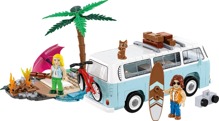 Stranddiorama fyldt med tilbehør