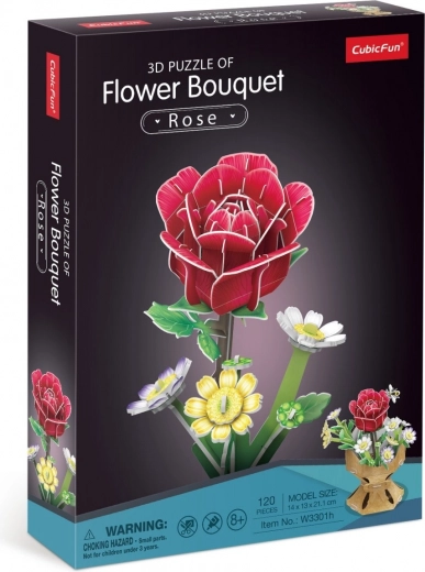 Puzzle 3D Blomsterbuket - Roser