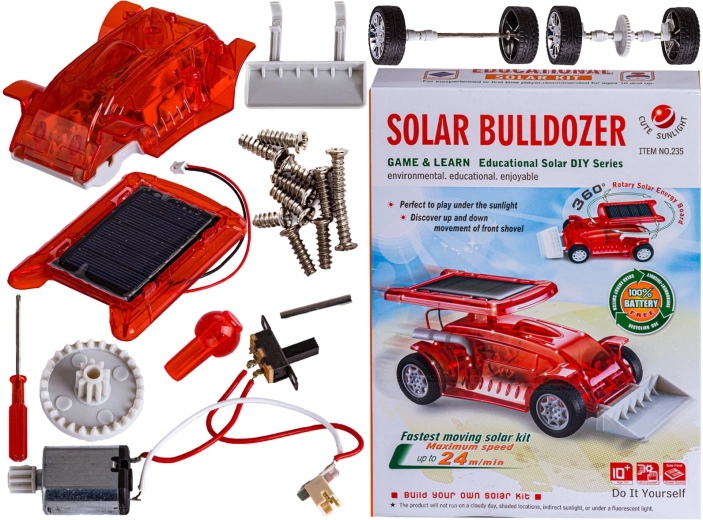 Solcelledrevet bulldozer-byggesæt - 1 stk.