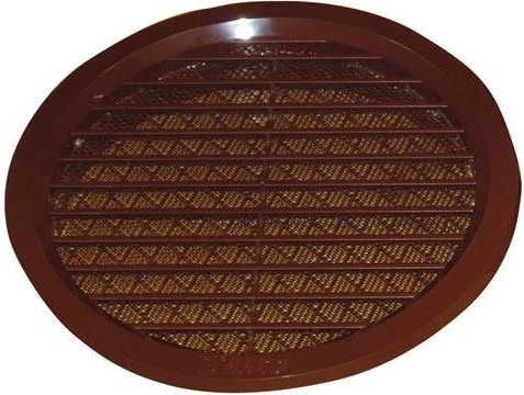 Ventilationsrist med net, diameter 140 mm, brun