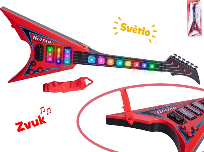 elektrisk børneguitar 58 cm med lys og lyde