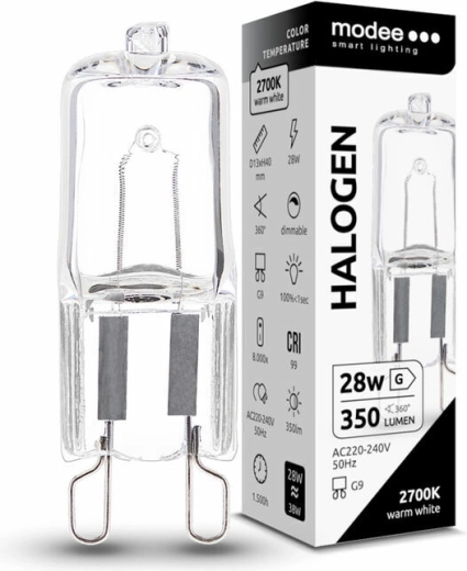 Modee ECO halogenpære G9 28 W, 350 lm, varm hvid, dæmpbar