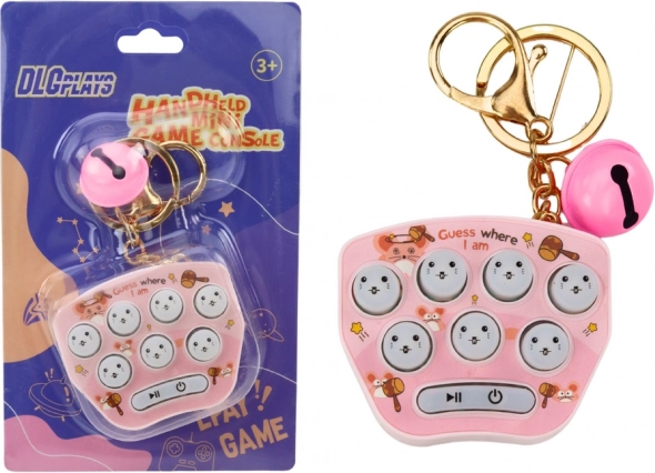 Elektronisk lomme-spil nøglering Pop It pink