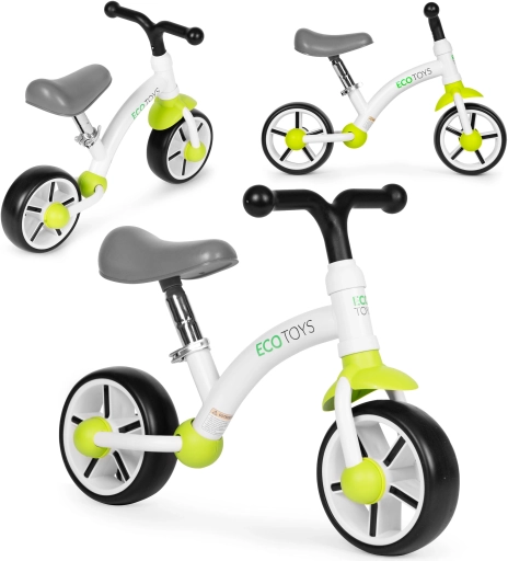 Løbecykel til børn med EVA-hjul og justerbart sæde ECOTOYS grøn