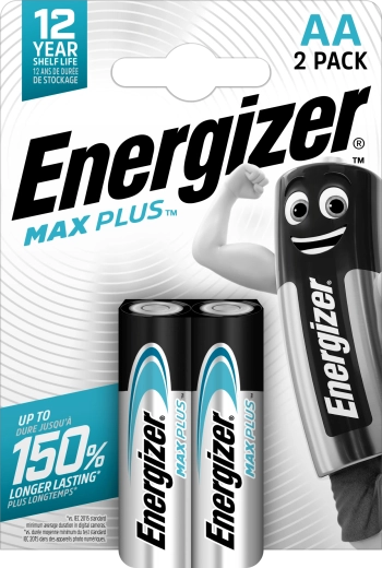 Alkaliske batterier AA ENERGIZER Max Plus 2 stk