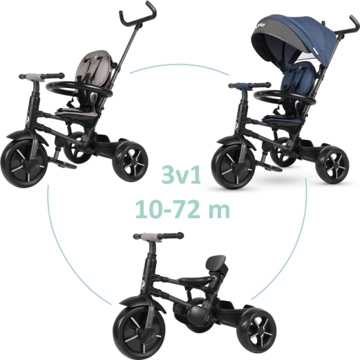 Foldbar trehjulet cykel QPlay Rito star blue (10–72 måneder)
