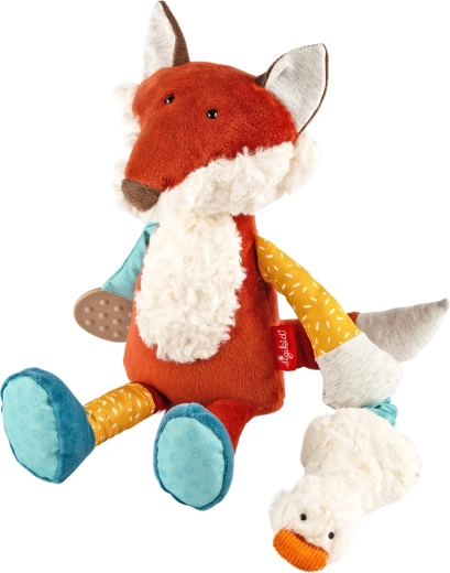 Sigikid udviklende plysdyr ræv med rangle, knitrelyd og bidering 32 cm