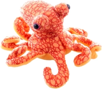 Plysblæksprutte orange 17 cm