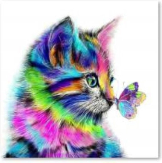 Diamantbroderi (diamond painting) killing med sommerfugl 30 × 30 cm