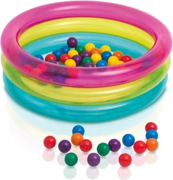Oppustelig tør boldpool med bolde INTEX