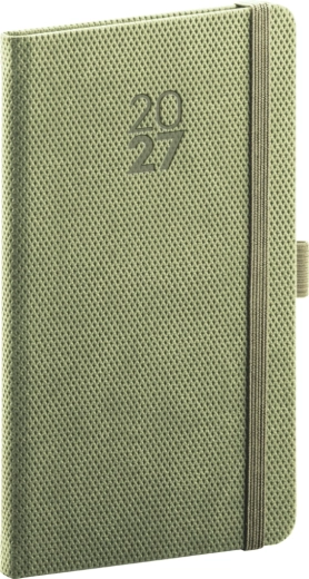 Notique lommkalender Diamante 2027 oliven 9 × 15,5 cm