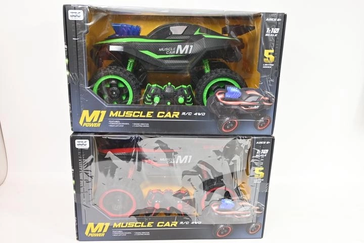 Fjernstyret terrængående bil M1 muscle car 4WD 1:12 med lys og lyd