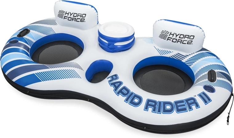 Oppustelig dobbelt lænestol til vandet HYDRO-FORCE RAPID RIDER II med netsæder 240 × 122 cm