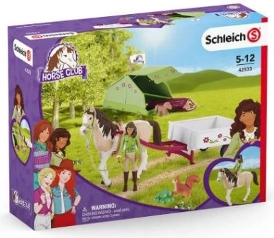 Schleich Horse Club Sarah med sin pinto-hest og campingudstyr